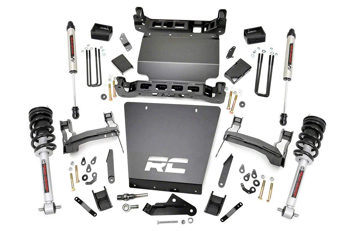 Rough Country 5-Inch Bracket Suspension Lift Kit with Premium N3 Shocks (14-18 4WD Sierra 1500, Excluding Denali)