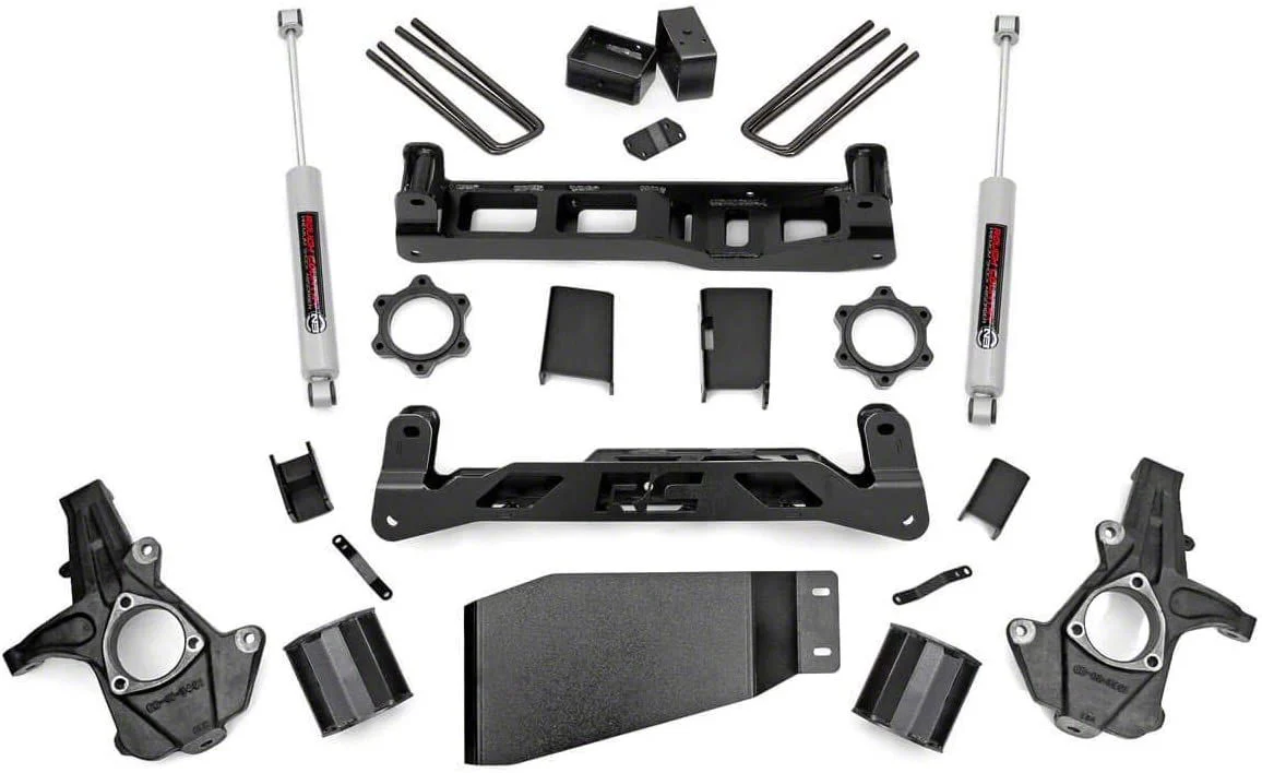 Rough Country Suspension 5-Inch Suspension Lift Kit with Premium N3 Shocks (07-13 4WD Sierra 1500)