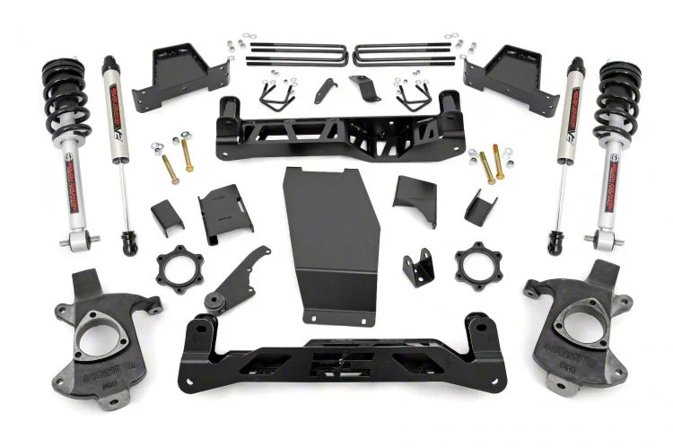 Rough Country 6-Inch Suspension Lift Kit with Lifted N3 Struts and V2 Monotube Shocks (14-18 4WD Sierra 1500 w/ Stock Cast Aluminum or Stamped Steel Control Arms, Excluding Denali)