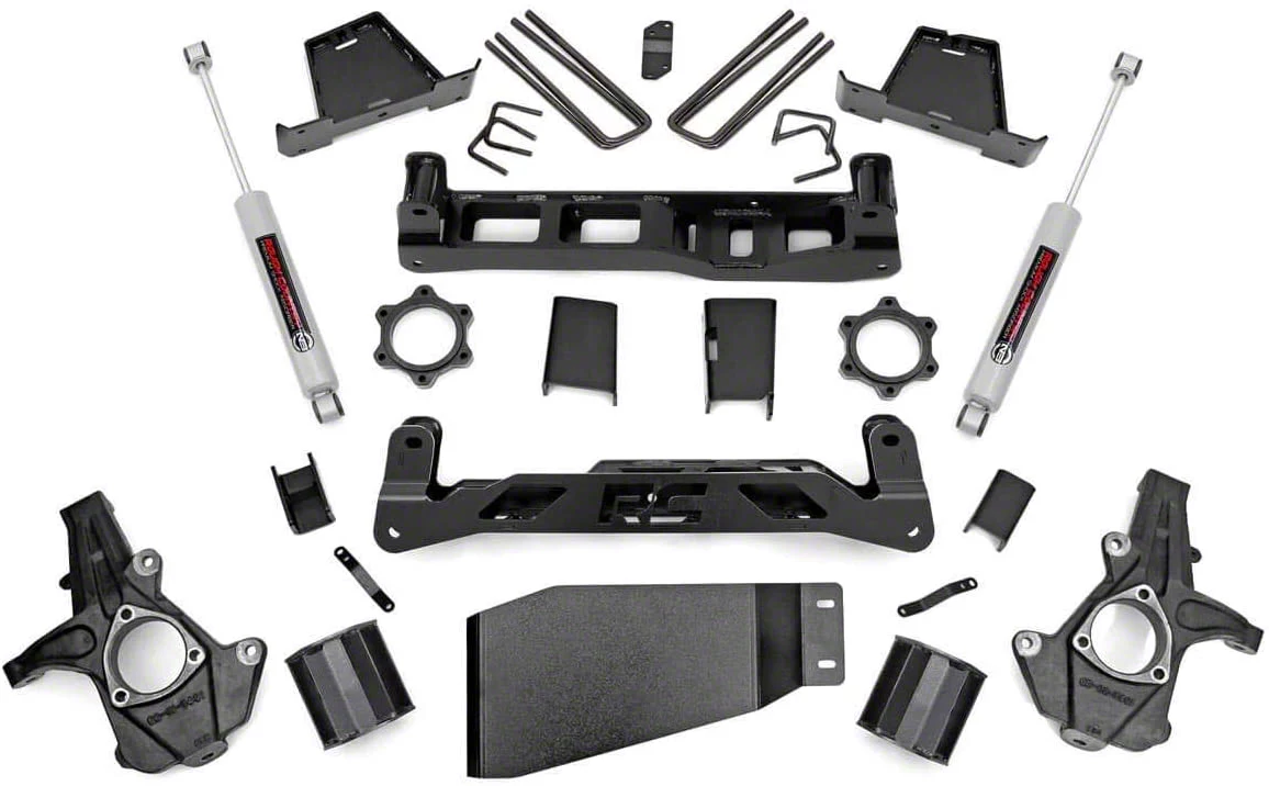 Rough Country Suspension 6-Inch Suspension Lift Kit with Premium N3 Shocks (07-13 4WD Sierra 1500)