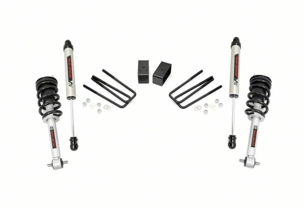 Rough Country 3.50-Inch Suspension Lift Kit with Lifted Struts and V2 Monotube Shocks (07-13 2WD Silverado 1500)