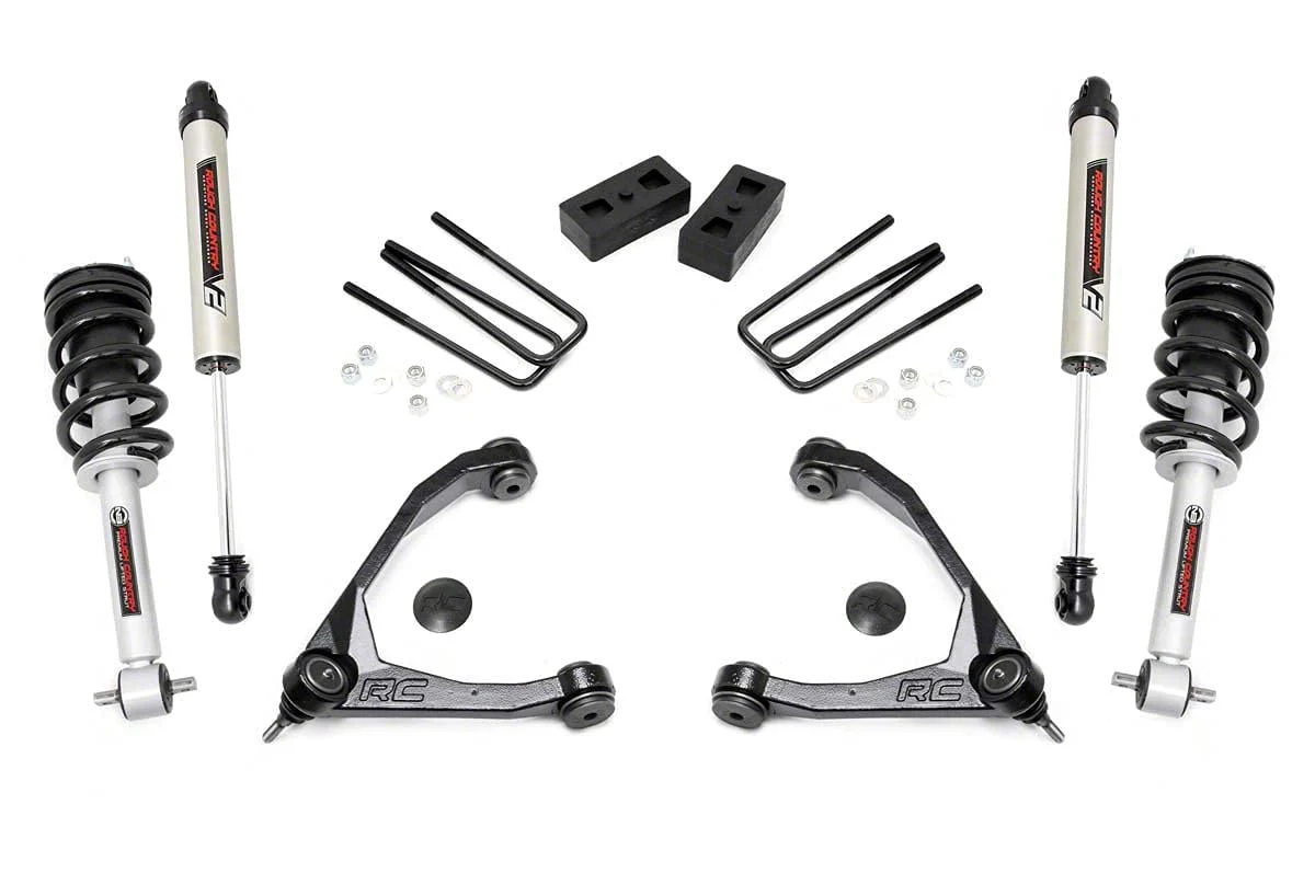 Rough Country 3.50-Inch Upper Control Arm Suspension Lift Kit with Lifted Struts and Premium N3 Shocks (07-13 2WD Silverado 1500)