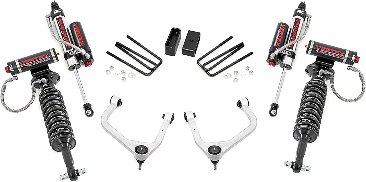 Rough Country Offroad 3.50-Inch Forged Upper Control Arm Suspension Lift Kit with Vertex Adjustable Coil-Overs and Vertex Shocks (19-24 4.3L, 5.3L, 6.2L Silverado 1500 w/ Rear Multi-Leaf Pack Springs, Excluding Trail Boss & ZR2)Find parts that fit my vehic