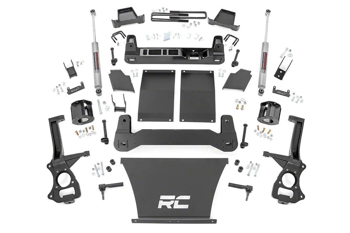 Rough Country Suspension 4-Inch Suspension Lift Kit with Strut Spacers and Premium N3 Shocks (19-26 4.3L, 5.3L, 6.2L Silverado 1500 Trail Boss)