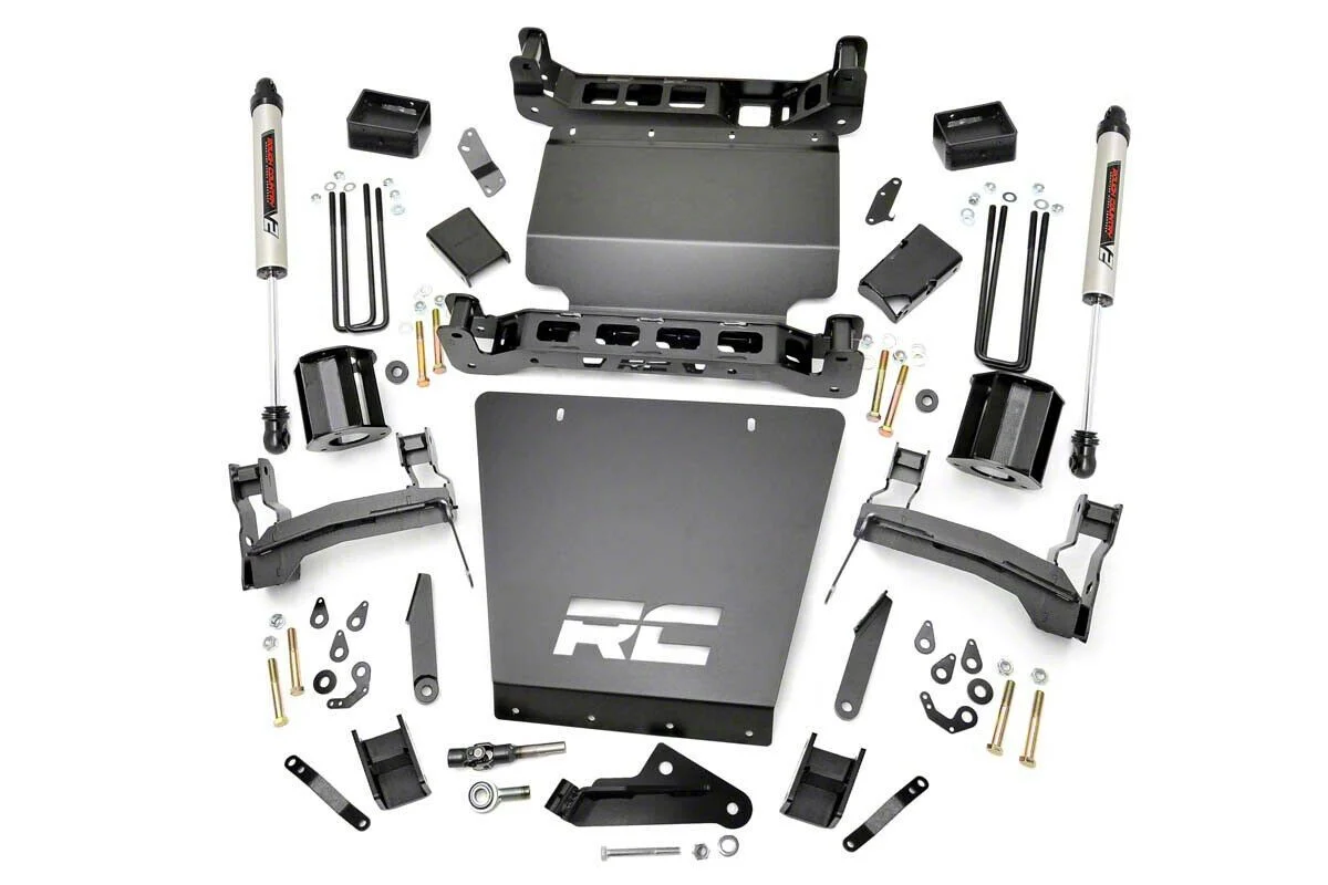 Rough Country Suspension 5-Inch Bracket Suspension Lift Kit with V2 Monotube Shocks (14-18 4WD Silverado 1500)