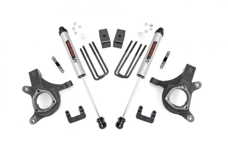 Rough Country 5-Inch Suspension Lift Kit with V2 Monotube Shocks (07-13 2WD Silverado 1500)