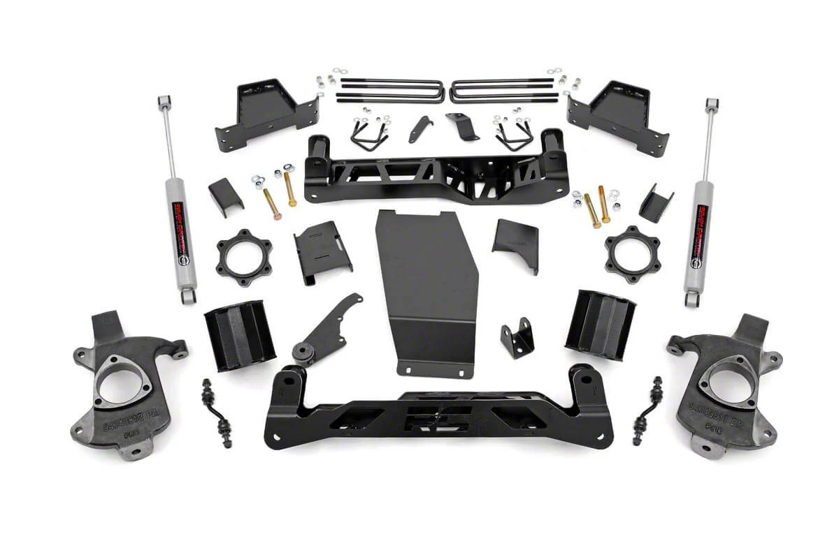 Rough Country Suspension 6-Inch Suspension Lift Kit with Premium N3 Shocks (14-18 4WD Silverado 1500 w/ Stock Cast Aluminum or Stamped Steel Control Arms)