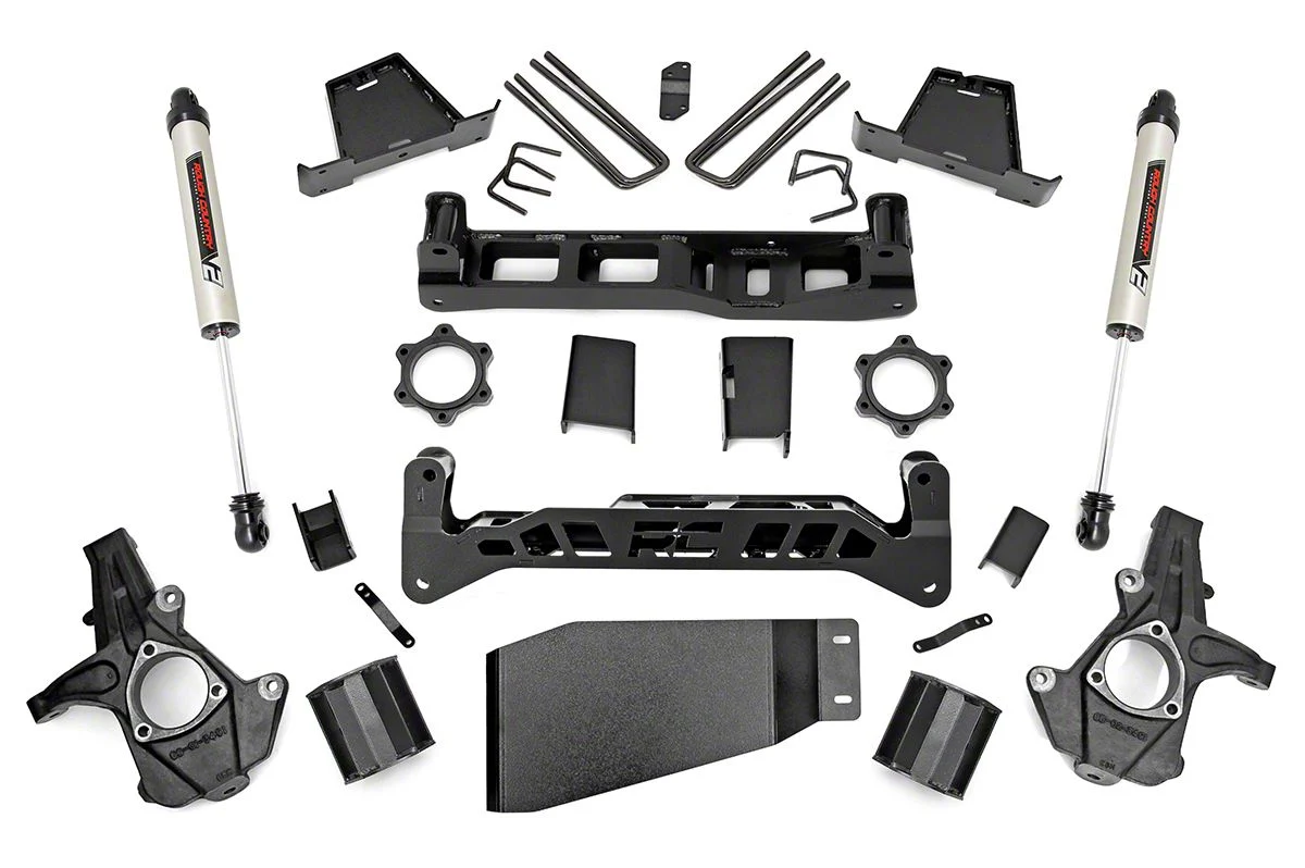 Rough Country 6-Inch Suspension Lift Kit with V2 Monotube Shocks (07-13 4WD Silverado 1500)