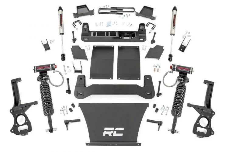Rough Country Offroad 6-Inch Suspension Lift Kit with Vertex Adjustable Coil-Overs and V2 Monotube Shocks (19-24 4.3L, 5.3L, 6.2L Silverado 1500 w/ Rear Multi-Leaf Pack Springs, Excluding Trail Boss & ZR2)