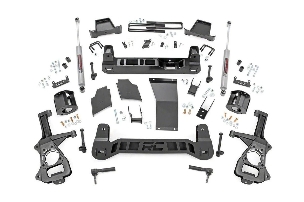 Rough Country Suspension 6-Inch Suspension Lift Kit with Strut Spacers and Premium N3 Shocks (19-24 4.3L, 5.3L, 6.2L Silverado 1500 w/ Rear Multi-Leaf Pack Springs, Excluding Trail Boss & ZR2)