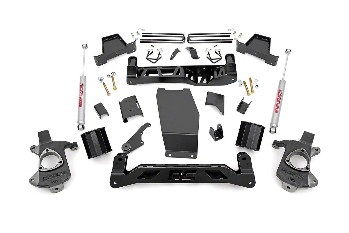 Rough Country Suspension 6-Inch Suspension Lift Kit with Premium N3 Shocks (14-17 4WD Silverado 1500 w/ Stock Cast Steel Control Arms)