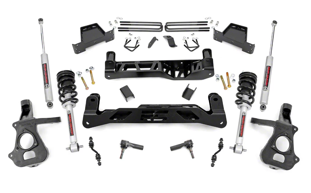 Rough Country Suspension 7-Inch Suspension Lift Kit with Lifted Struts and Premium N3 Shocks (14-18 2WD Silverado 1500 w/ Stock Cast Steel Control Arms)