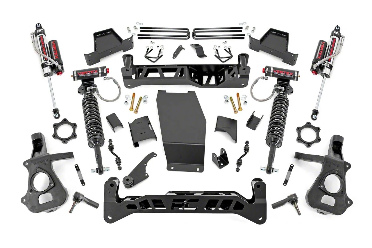 Rough Country Suspension 7-Inch Suspension Lift Kit with Vertex Reservoir Shocks (2018 4WD Silverado 1500)