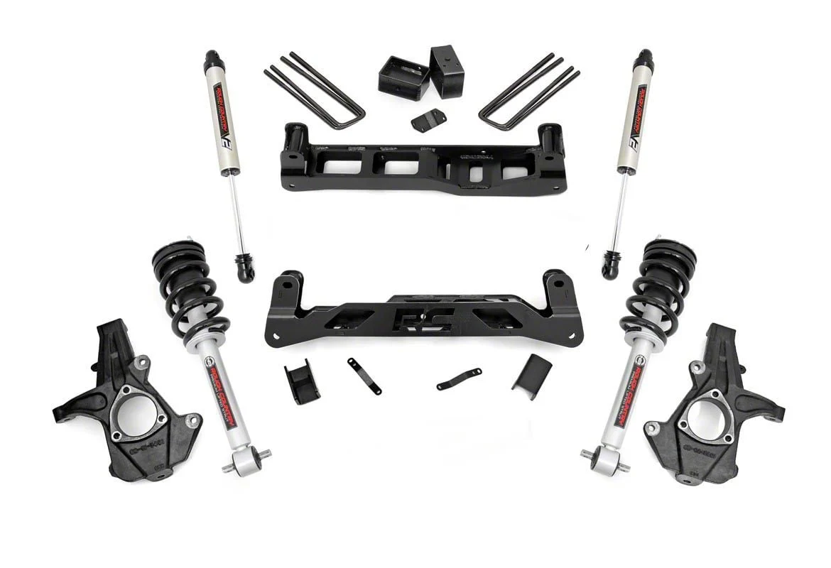 Rough Country Suspension 7.50-Inch Suspension Lift Kit with Lifted Struts and V2 Monotube Shocks (07-13 2WD Silverado 1500)