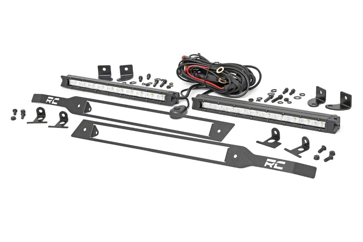 Rough Country Offroad Dual 10-Inch Chrome Series LED Grille Kit (19-21 Silverado 1500, Excluding Custom Trail Boss, High Country & WT)