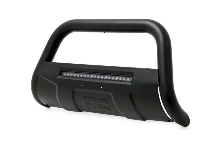 Rough Country Bull Bar with 20-Inch Black Series LED Light Bar; Black (11-19 Silverado 2500 HD)