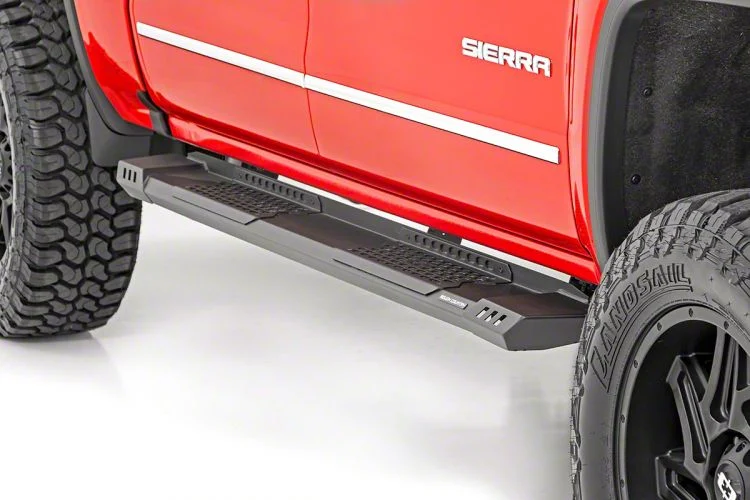 Rough Country HD2 Running Boards; Black (07-19 Silverado 2500 HD Extended/Double Cab)