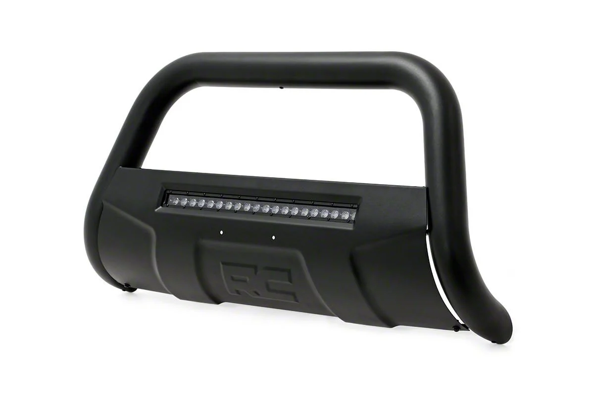 Rough Country 3-Inch Bull Bar with 20-Inch LED Light Bar; Black (17-22 F-250 Super Duty)