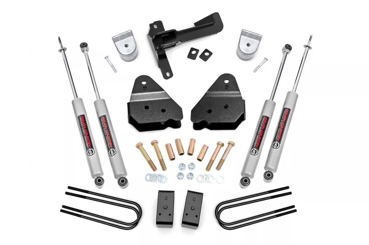 Rough Country Suspension 3-Inch Suspension Lift Kit with Premium N3 Shocks (17-22 4WD F-250 Super Duty)