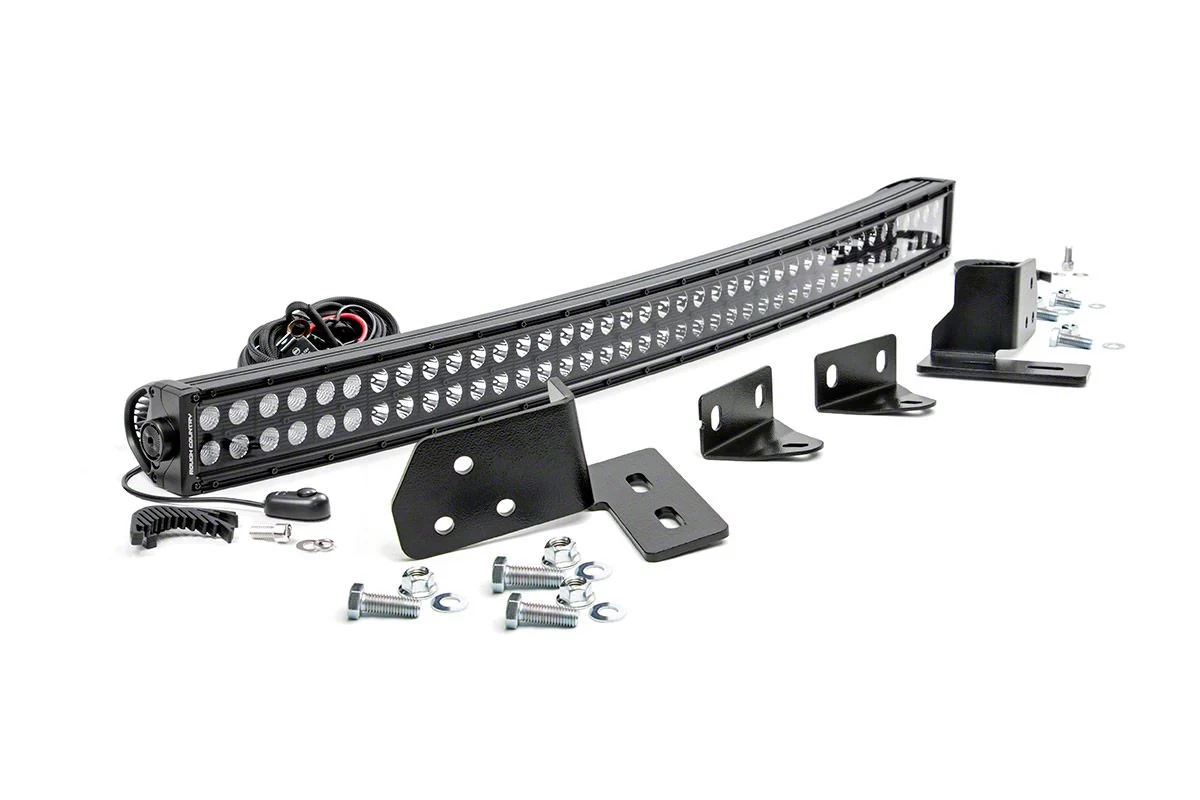 Rough Country Offroad 40-Inch Black Series Curved LED Light Bar Bumper Kit (11-16 F-250 Super Duty)