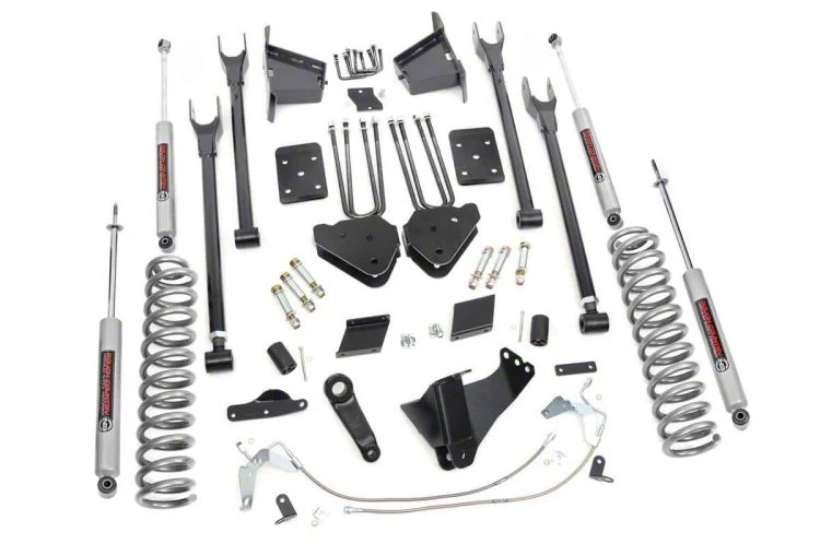 Rough Country Suspension 6-Inch 4-Link Suspension Lift Kit with Premium N3 Shocks (15-16 4WD 6.7L Powerstroke F-250 Super Duty w/ Factory Overload Springs)
