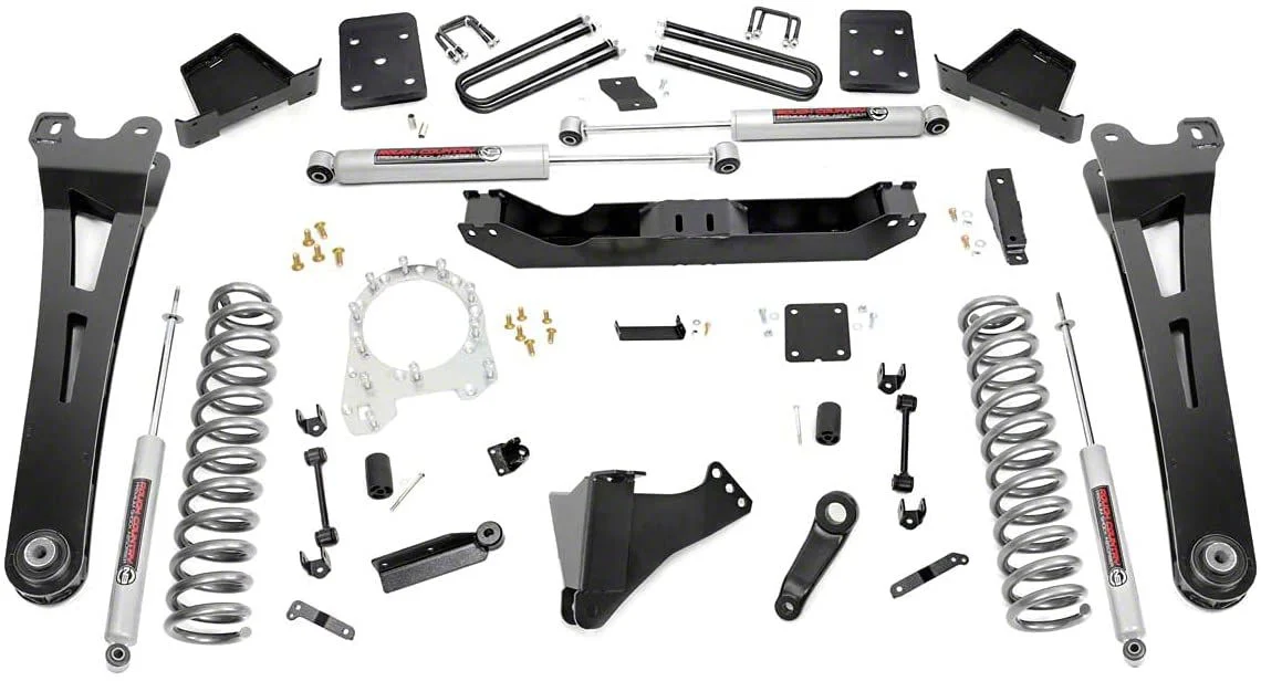 Rough Country Suspension 6-Inch Radius Arm Suspension Lift Kit with Premium N3 Shocks (17-22 4WD 6.7L Powerstroke F-250 Super Duty w/ 3.50-Inch Rear Axle & w/o Factory Overload Springs)