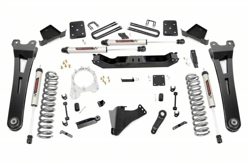 Rough Country Suspension 6-Inch Radius Arm Suspension Lift Kit with V2 Monotube Shocks (17-22 4WD 6.7L Powerstroke F-250 Super Duty w/ 3.50-Inch Rear Axle & w/ Factory Overload Springs)