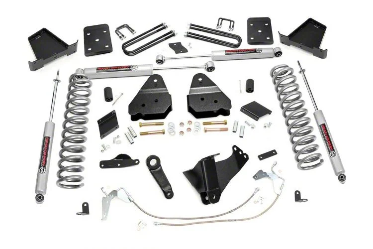 Rough Country Suspension 6-Inch Suspension Lift Kit with Premium N3 Shocks (11-14 4WD 6.7L Powerstroke F-250 Super Duty w/ Factory Overload Springs)