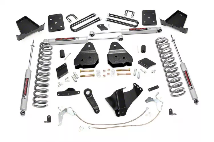 Rough Country Suspension 6-Inch Suspension Lift Kit with Premium N3 Shocks (11-14 4WD 6.2L F-250 Super Duty w/ Factory Overload Springs)