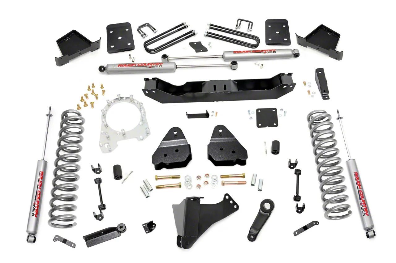 Rough Country Suspension 6-Inch Suspension Lift Kit with Premium N3 Shocks (17-22 4WD 6.7L Powerstroke F-250 Super Duty w/ 3.50-Inch Rear Axle & w/ Factory Overload Springs)