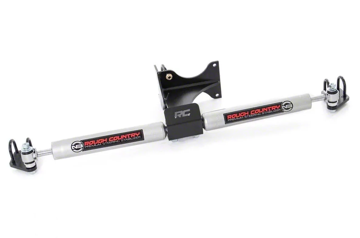 Rough Country Suspension Dual N3 Steering Stabilizer for 2 to 8-Inch Lift (11-26 4WD F-250 Super Duty)