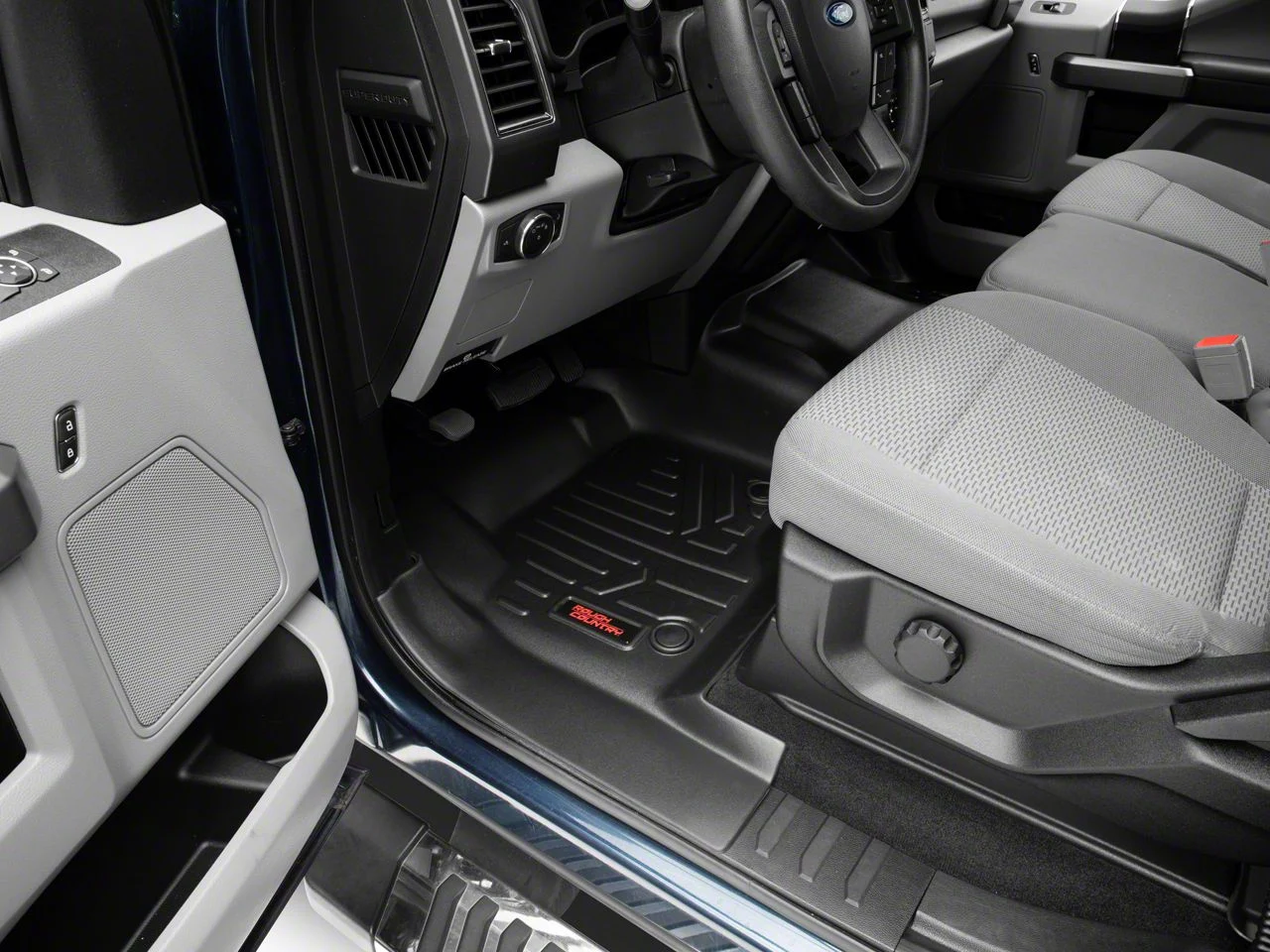 Rough Country Heavy Duty Front Over the Hump and Rear Floor Mats; Black (17-26 F-250 Super Duty SuperCrew)