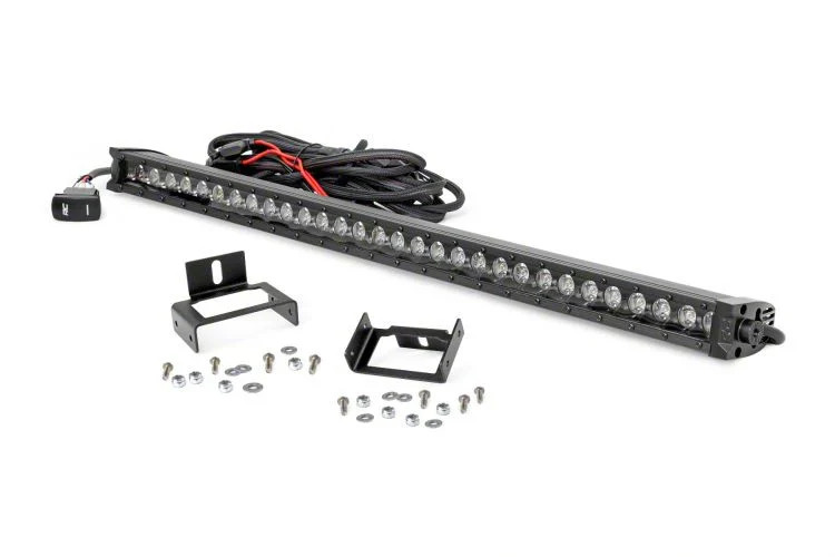 Rough Country Suspension Single 30-Inch Black Series White DRL LED Grille Kit (11-16 F-250 Super Duty)
