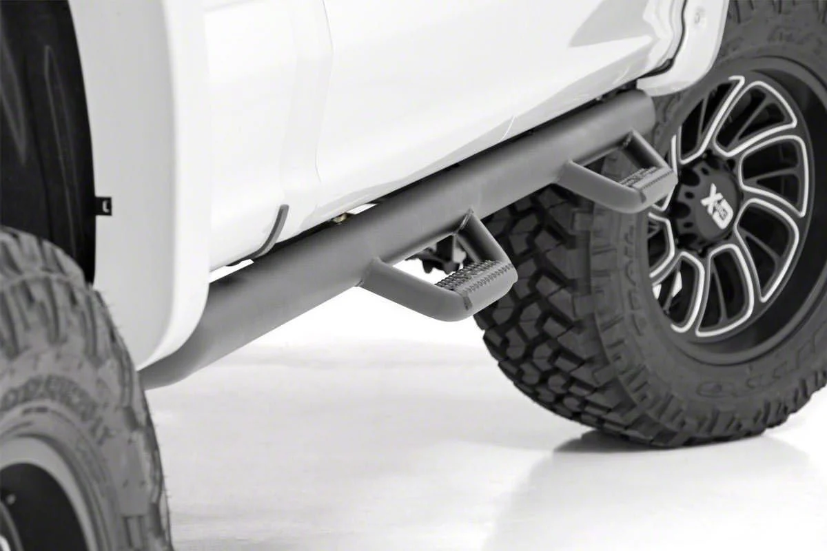 Rough Country Wheel to Wheel Nerf Side Step Bars; Black (17-24 F-250 Super Duty SuperCrew w/ 6-3/4-Foot Bed)