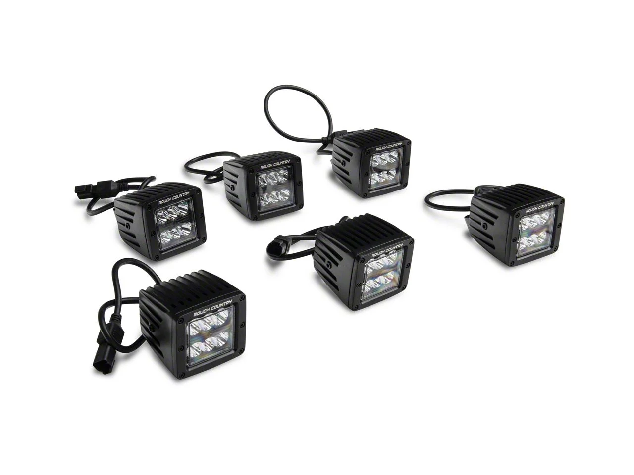 Rough Country Offroad Black Series Triple LED Fog Light Kit (17-20 F-150 Raptor)