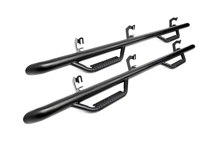 Rough Country Wheel to Wheel Nerf Side Step Bars; Black (09-14 F-150 SuperCrew w/ 5-1/2-Foot Bed)