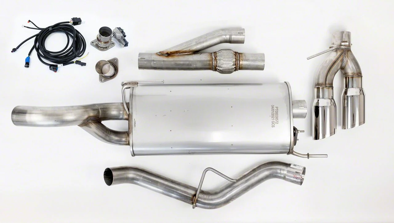 Roush Active Dual Exhaust System with Polished Tips; Same Side Exit (18-20 3.3L F-150)