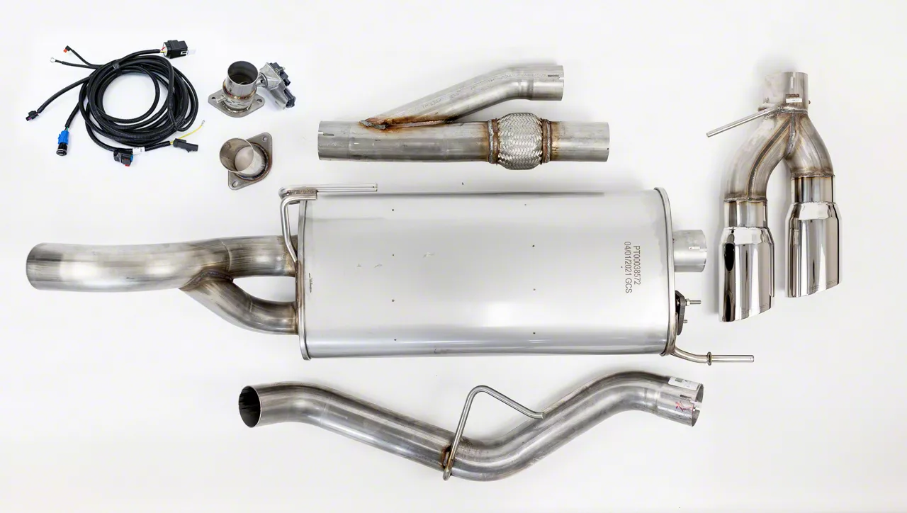 Roush Active Dual Exhaust System with Polished Tips; Same Side Exit (15-20 3.5L EcoBoost F-150, Excluding Raptor & 19-20 F-150 Limited)