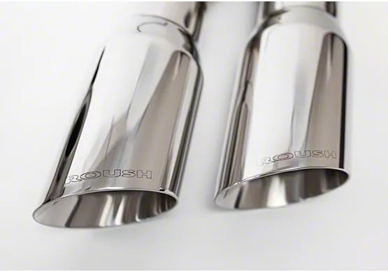 Roush Active-Ready Single Exhaust System with Polished Tips; Side Exit (21-26 5.0L F-150, Excluding Tremor)