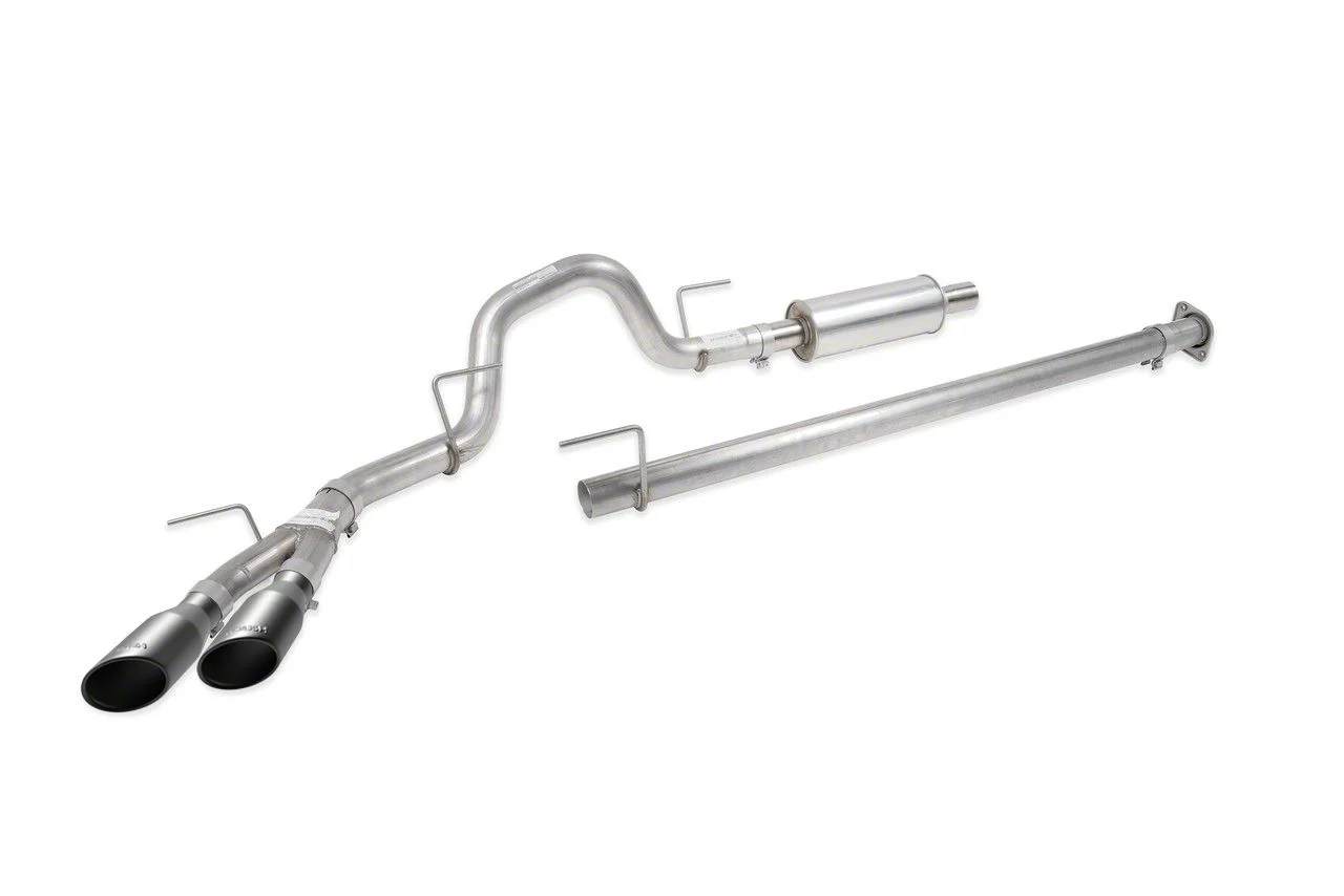 Roush Single Exhaust System with Black Y-Pipe Tip; Side Exit (10-14 6.2L F-150 Raptor)