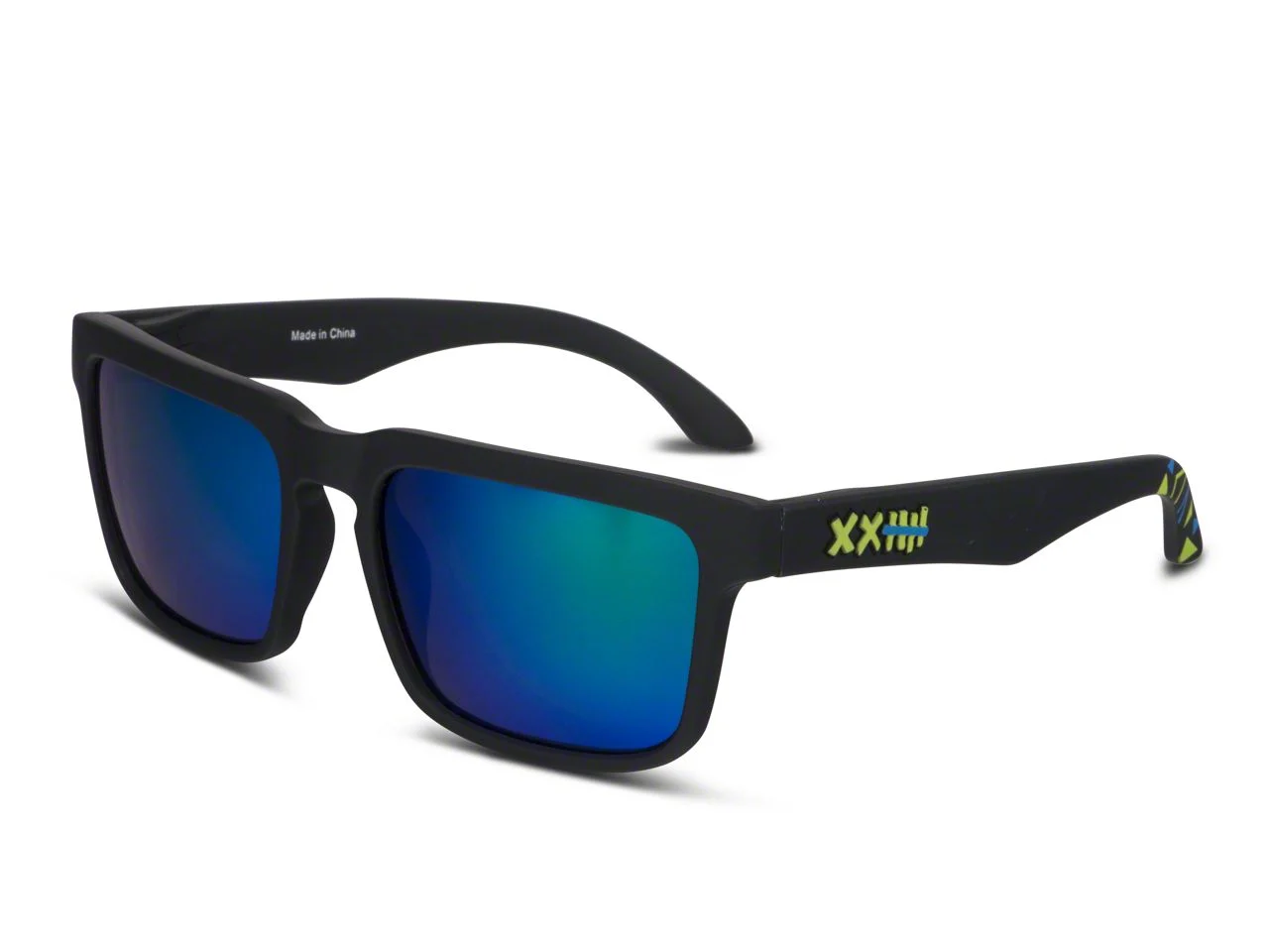 RTR VGRJ Signature Sunglasses; Black/Green Triangles