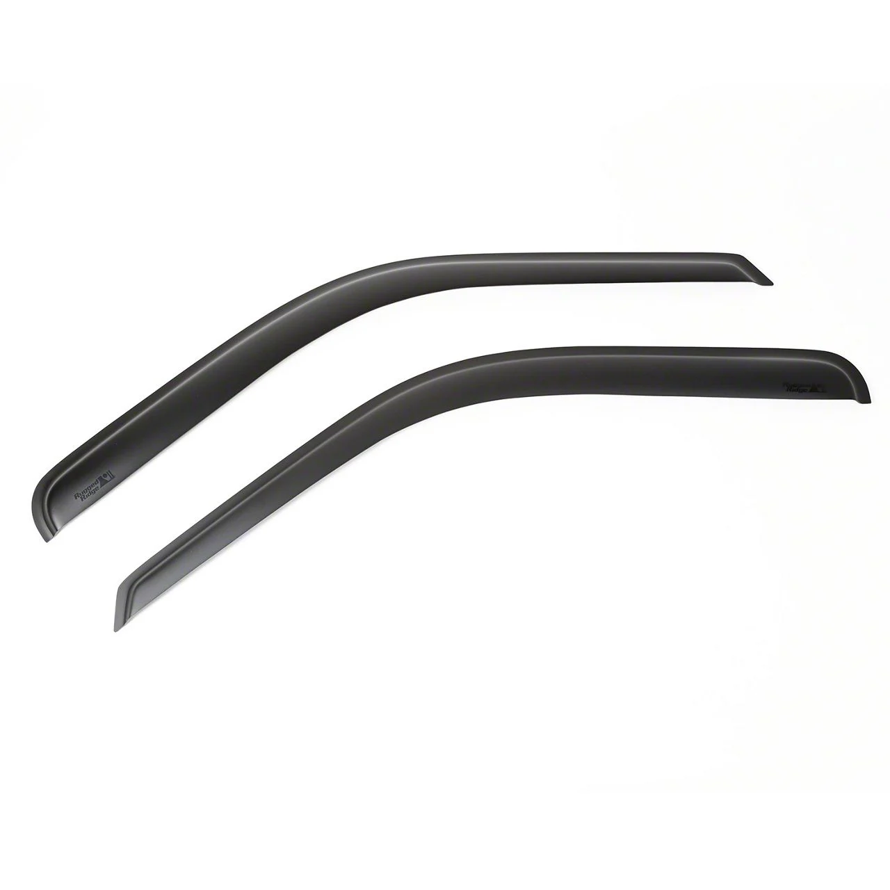 Rugged Ridge Tape-On Window Rain Deflectors; Front; Matte Black (11-14 F-350 Super Duty SuperCrew)