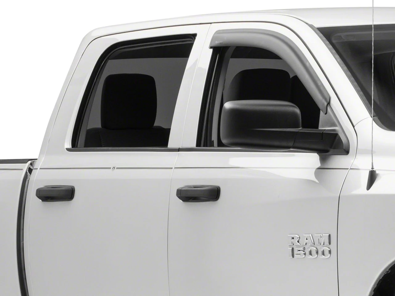 Rugged Ridge Front Window Visors; Matte Black (09-18 RAM 1500 Quad Cab)