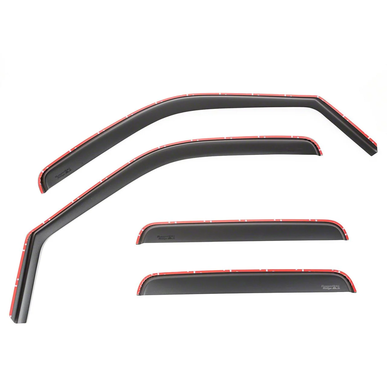 Rugged Ridge Front and Rear Window Visors; Channel Mount; Matte Black (11-14 F-250 Super Duty SuperCrew)