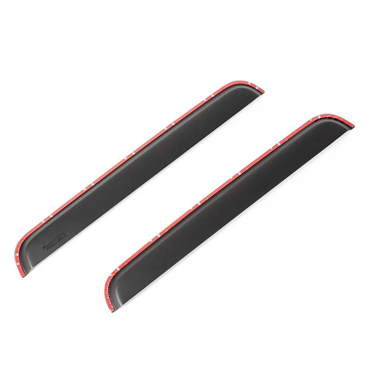 Rugged Ridge Rear Window Visors; Channel Mount; Matte Black (11-14 F-250 Super Duty SuperCrew)