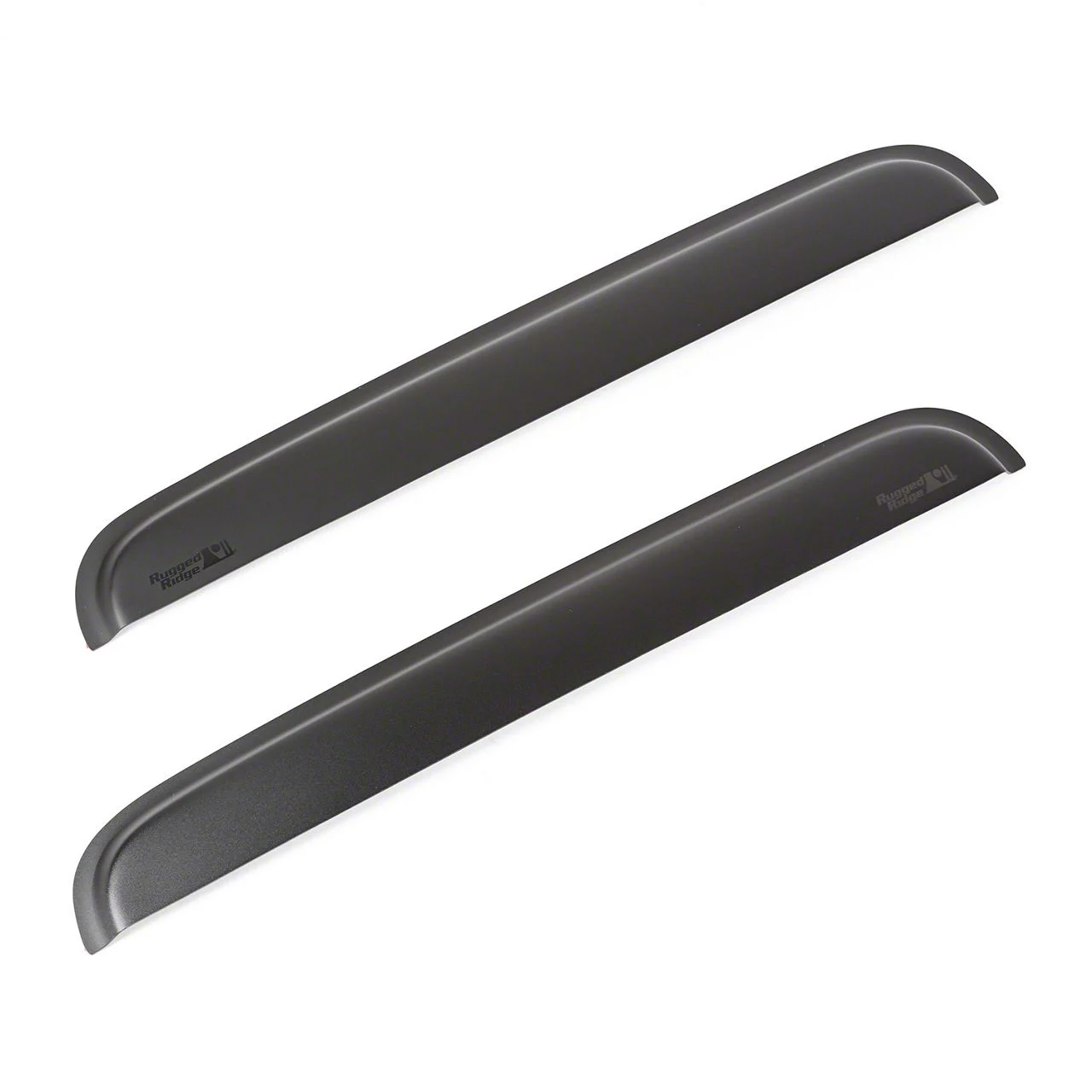 Rugged Ridge Tape-On Window Rain Deflectors; Rear; Matte Black (11-14 F-250 Super Duty SuperCrew)
