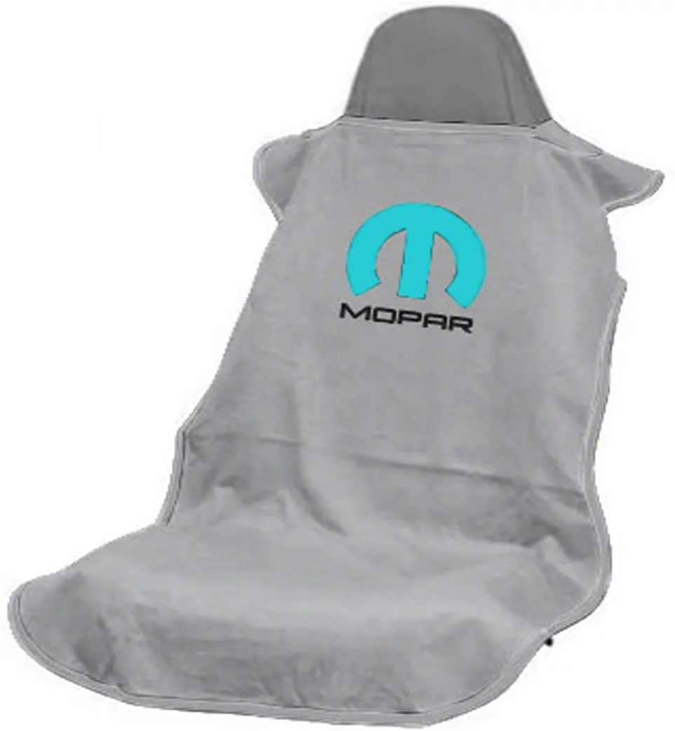Seat Towel with Mopar Logo; Gray (Universal; Some Adaptation May Be Required)