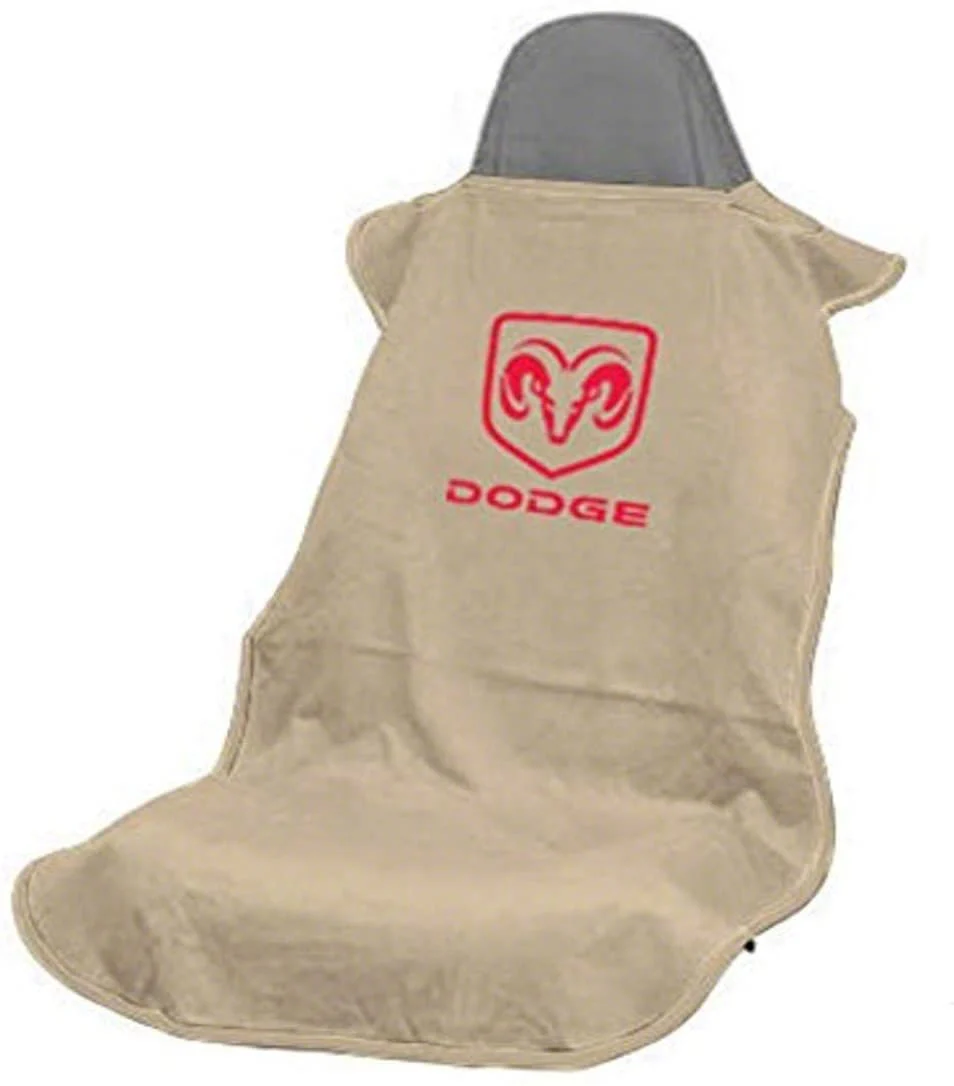 Seat Towel with RAM Dodge Logo; Tan (Universal; Some Adaptation May Be Required)