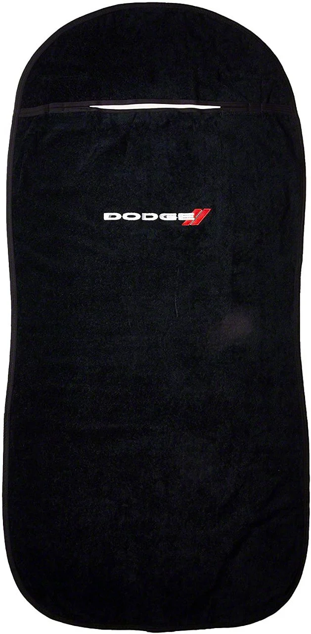 Seat Protector with Dodge Logo; Black (Universal; Some Adaptation May Be Required)