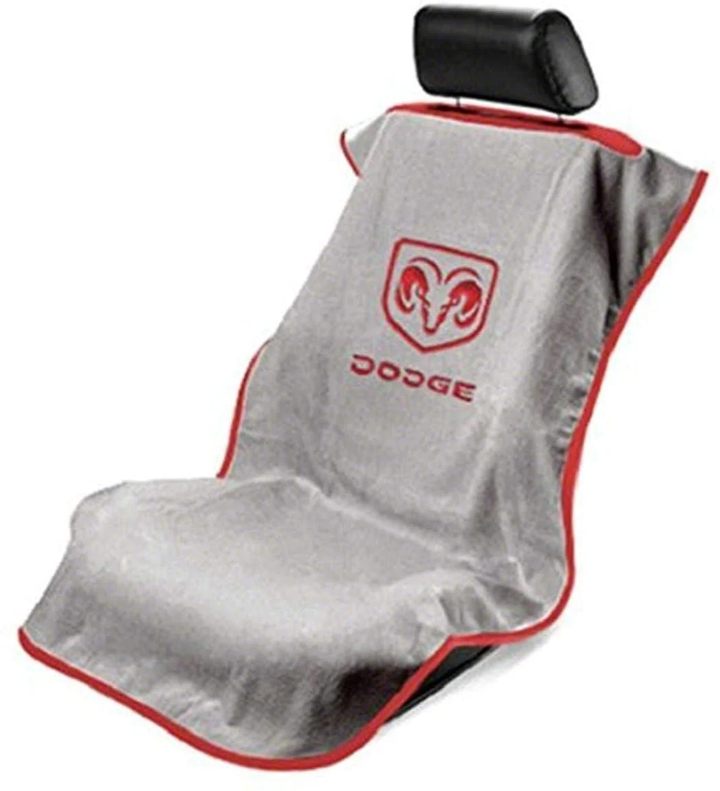 Seat Towel with RAM Dodge Logo; Gray (Universal; Some Adaptation May Be Required)